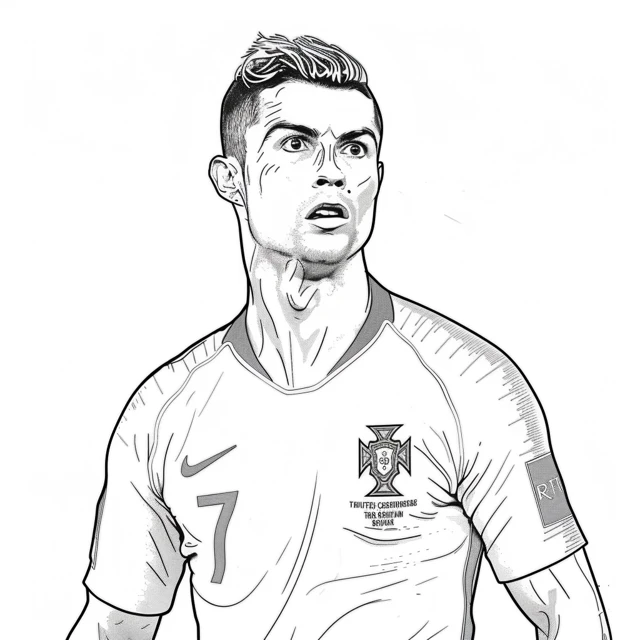 Dibujos para colorear e imprimir Cristiano Ronaldo