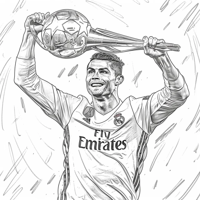 Dibujos para colorear e imprimir Cristiano Ronaldo