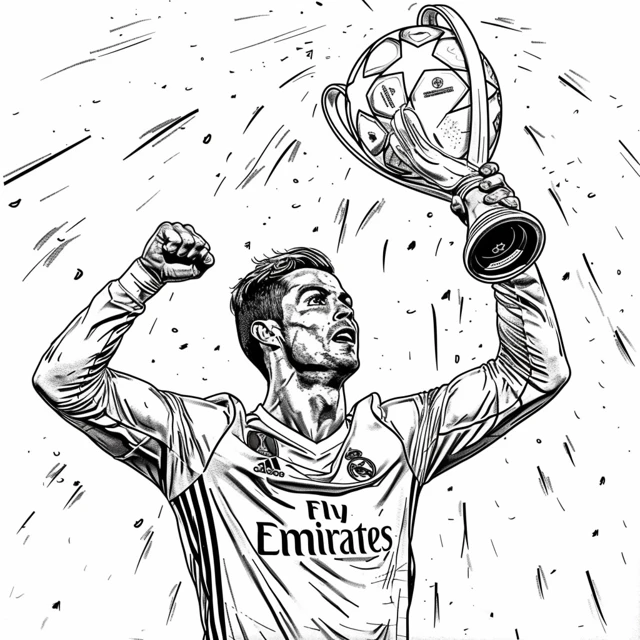 Dibujos para colorear e imprimir Cristiano Ronaldo