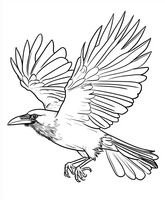 Crow coloring pages 24