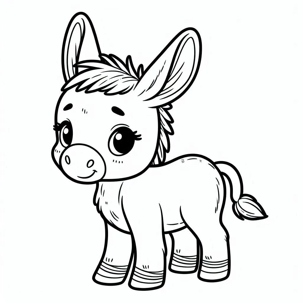 Donkey coloring pages 11