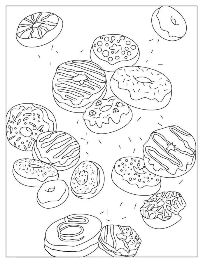 Dibujos para colorear e imprimir Donut