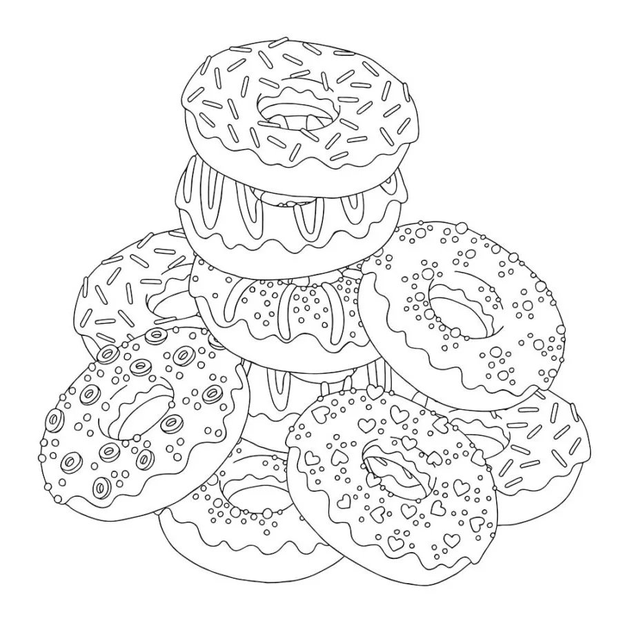 Dibujos para colorear e imprimir Donut