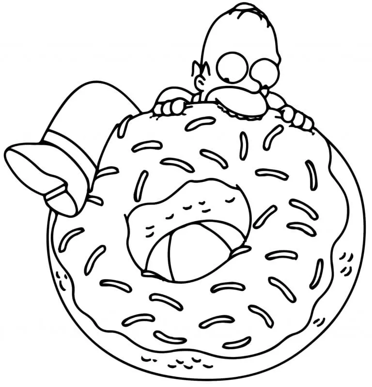 Dibujos para colorear e imprimir Donut