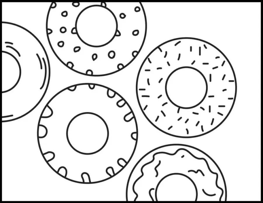 Dibujos para colorear e imprimir Donut