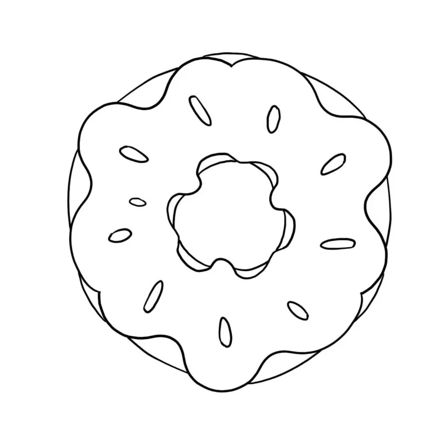 Dibujos para colorear e imprimir Donut