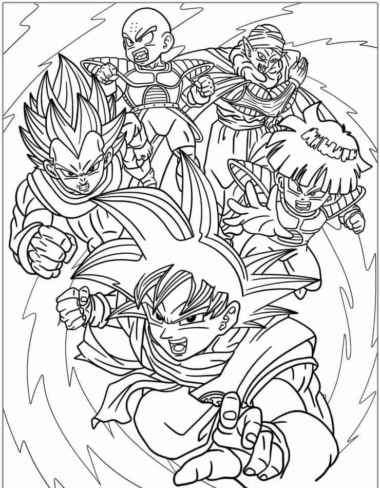 Dibujos para colorear e imprimir Dragon Ball Z