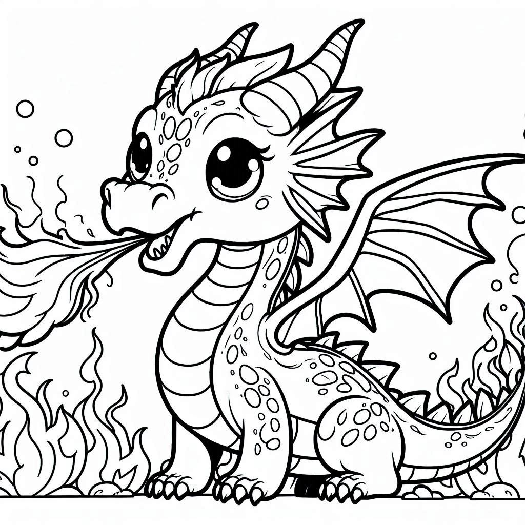 Dragons coloring pages 3