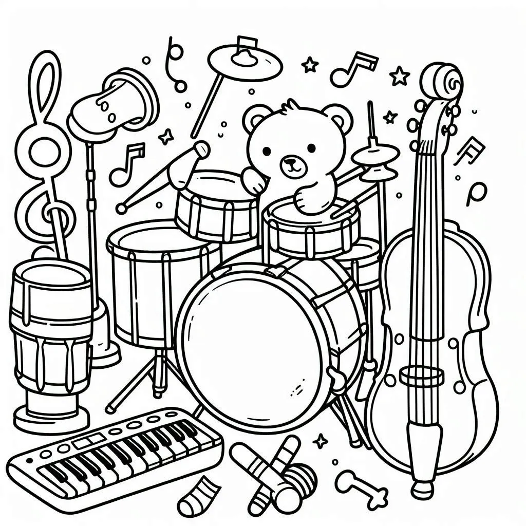 Dibujos para colorear e imprimir Drum