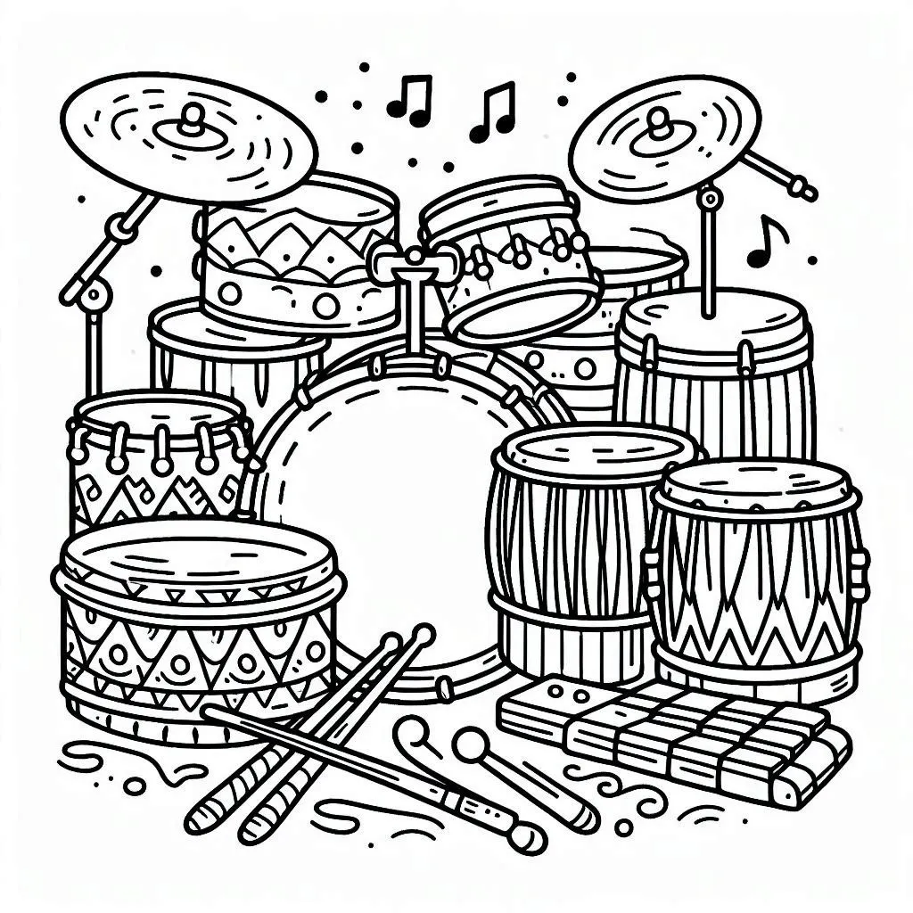 Dibujos para colorear e imprimir Drum