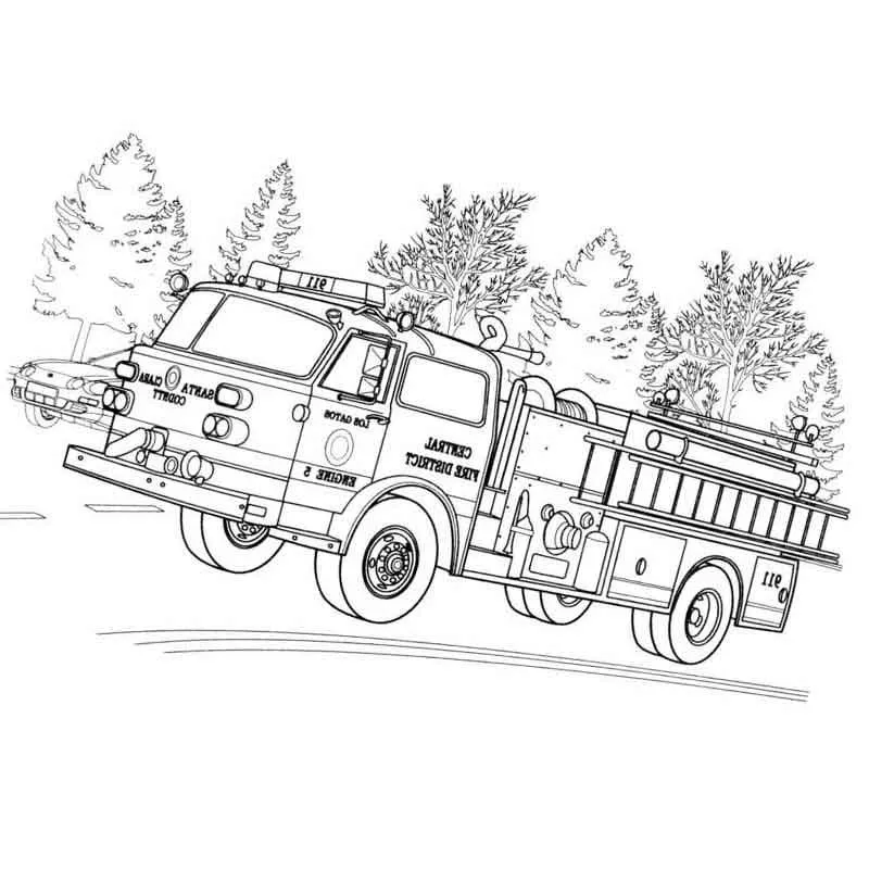 Dibujos para colorear e imprimir Fire Truck