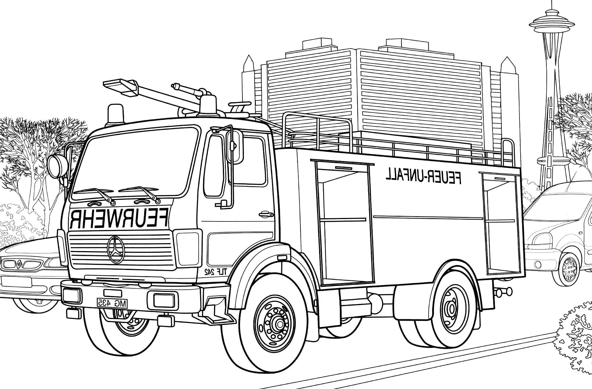 Dibujos para colorear e imprimir Fire Truck