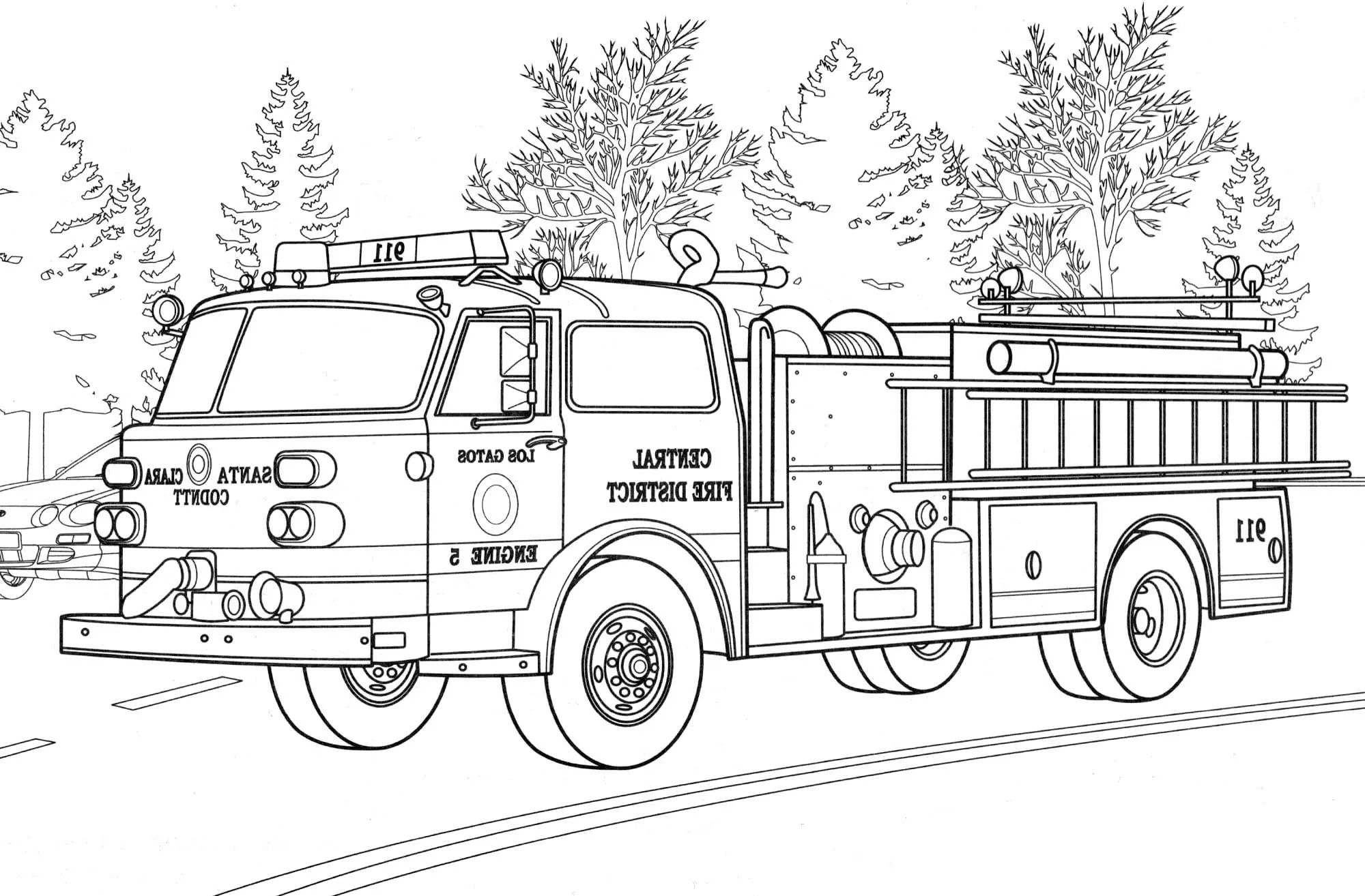 Dibujos para colorear e imprimir Fire Truck