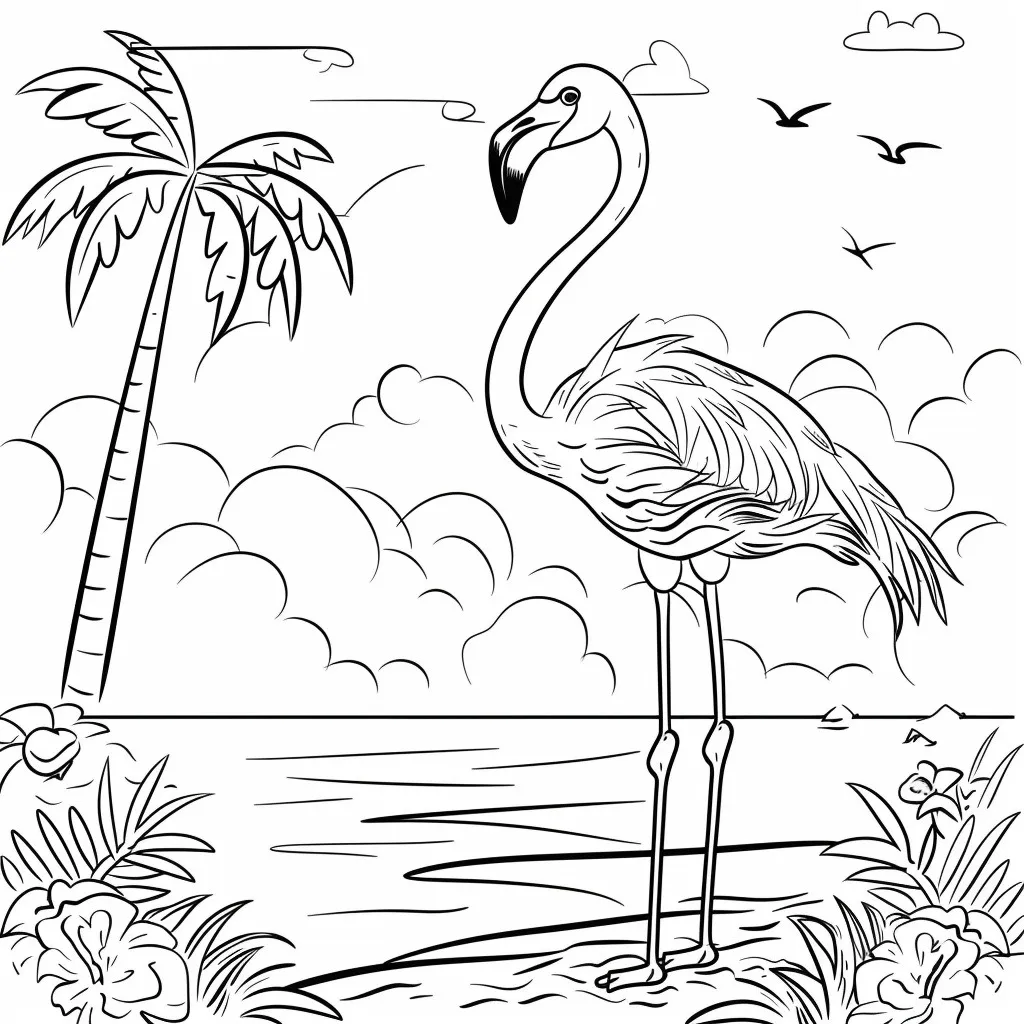 Dibujos para colorear e imprimir Flamingo