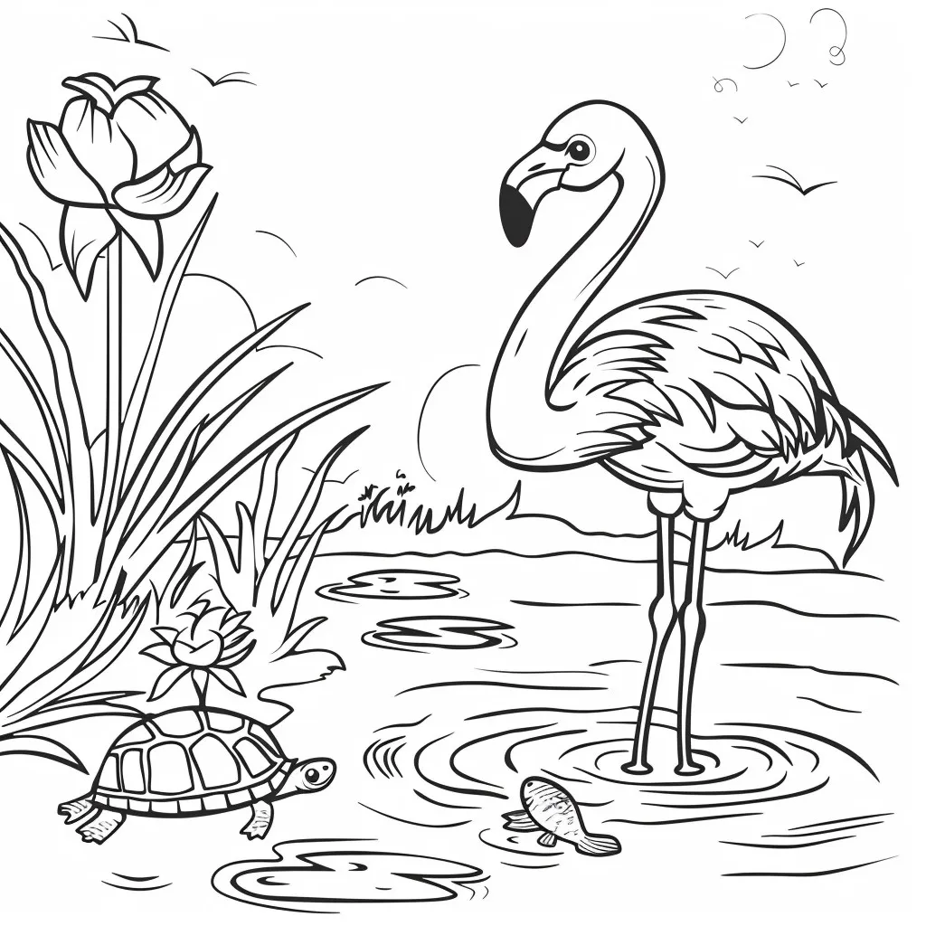 Dibujos para colorear e imprimir Flamingo