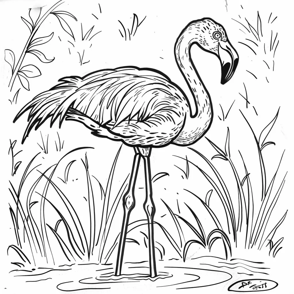 Dibujos para colorear e imprimir Flamingo