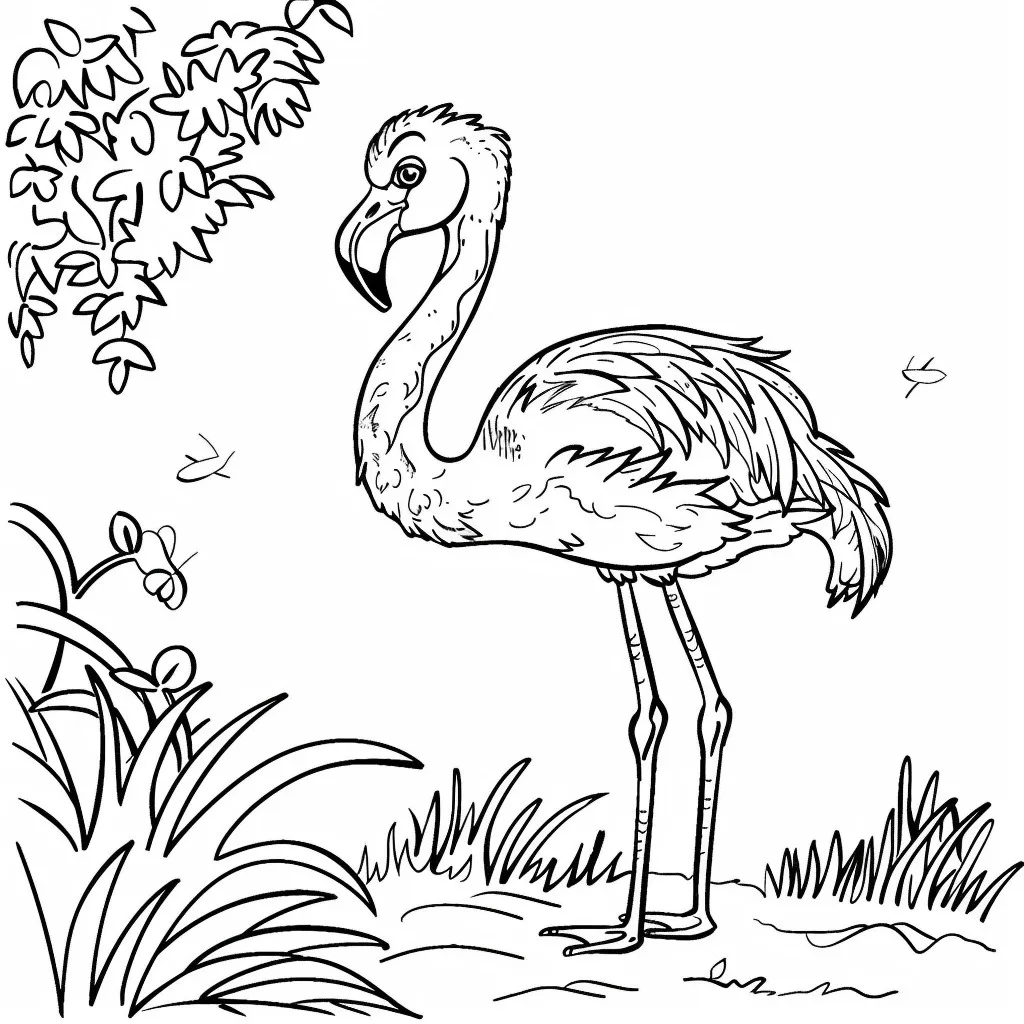 Dibujos para colorear e imprimir Flamingo