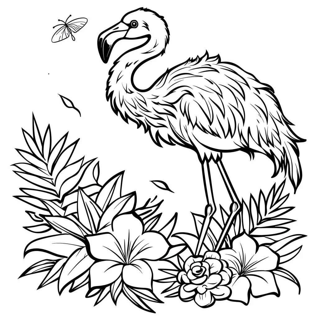 Dibujos para colorear e imprimir Flamingo