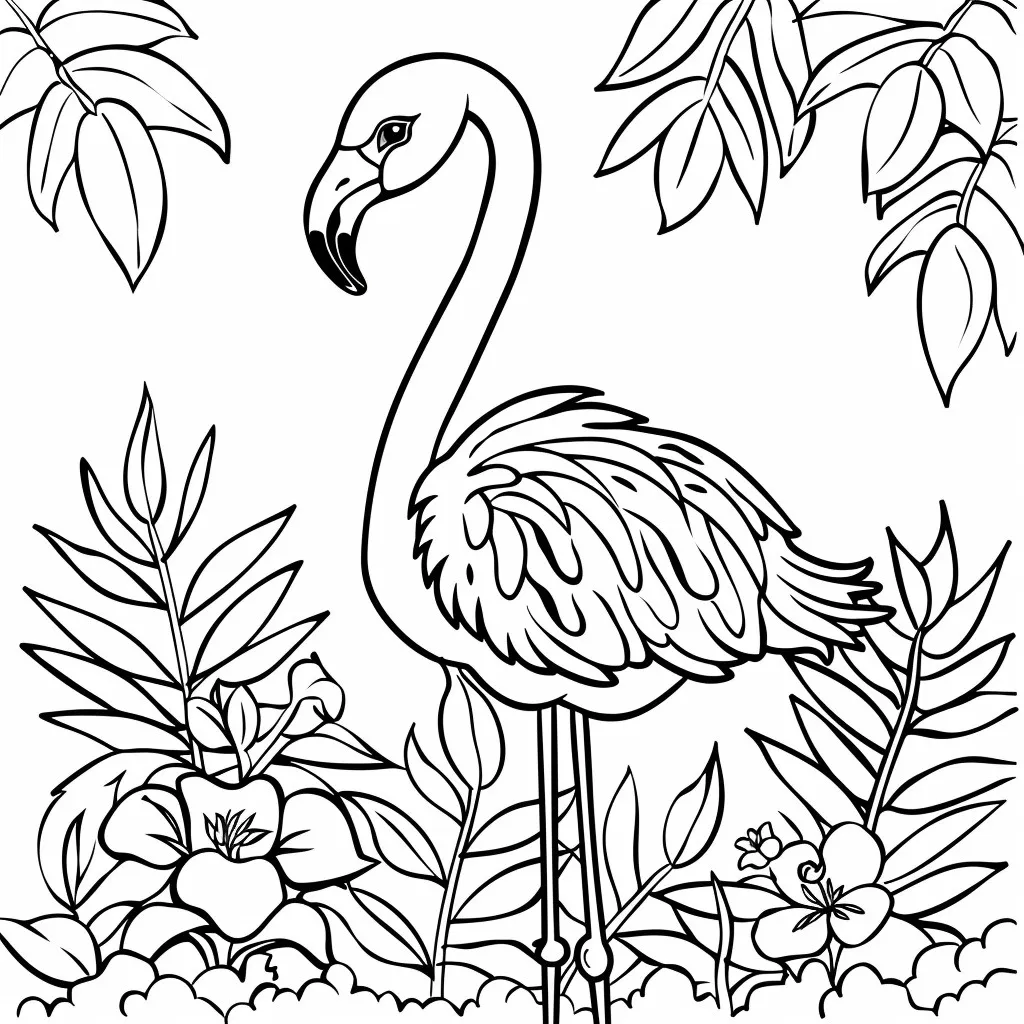 Dibujos para colorear e imprimir Flamingo