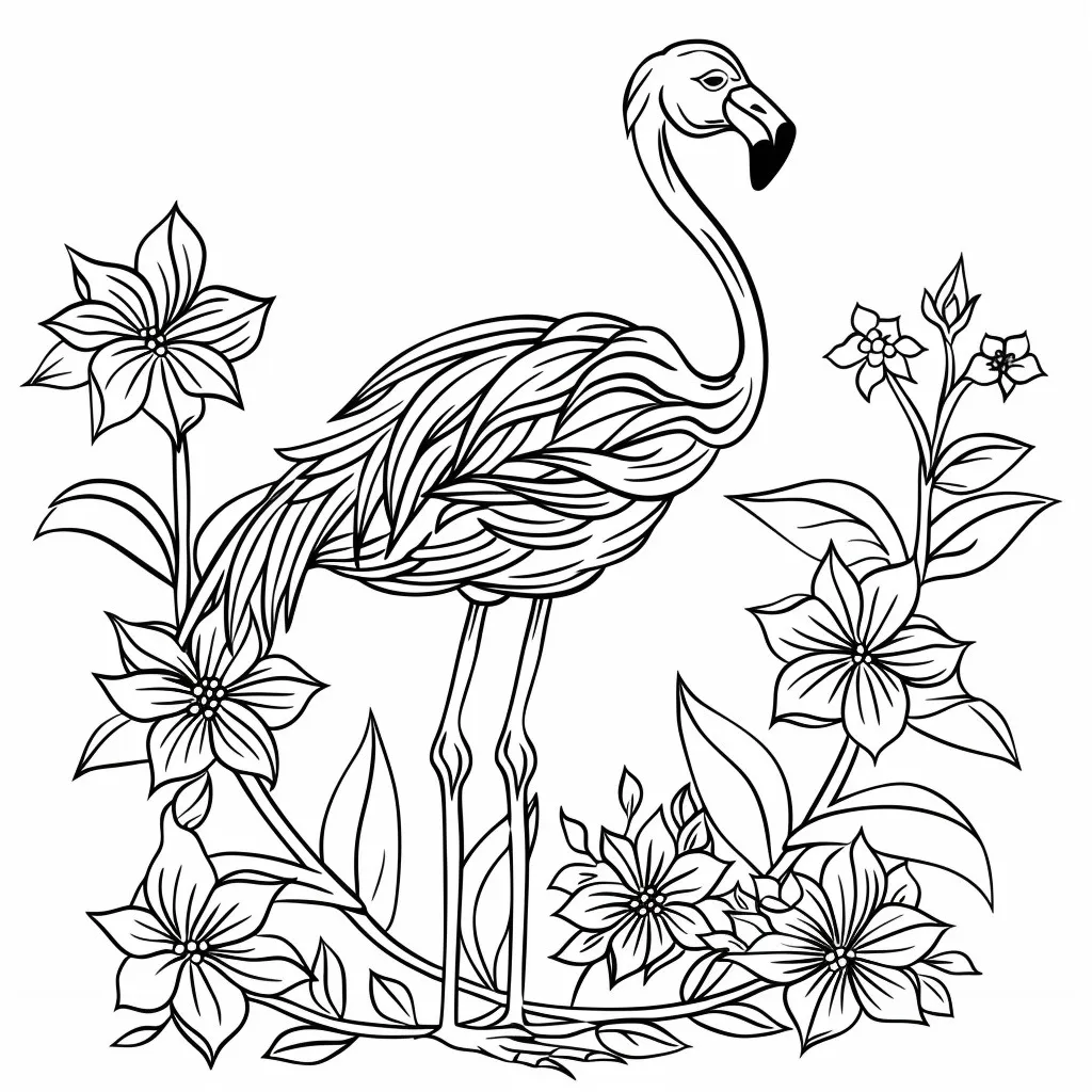 Dibujos para colorear e imprimir Flamingo