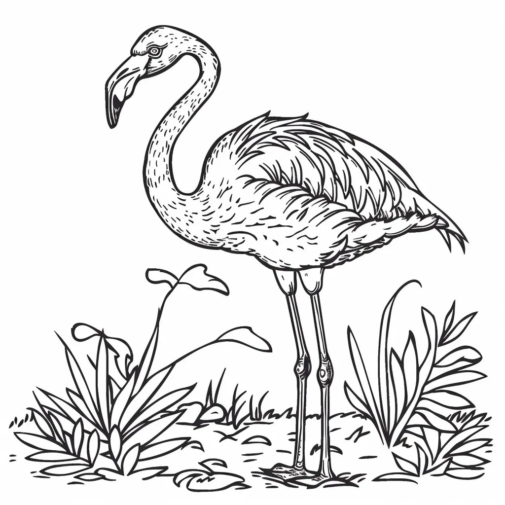 Dibujos para colorear e imprimir Flamingo