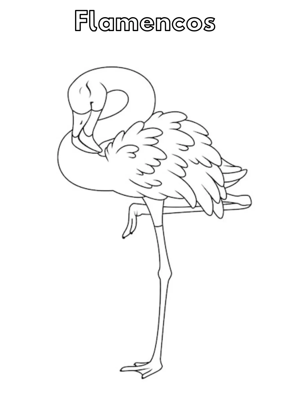 Dibujos para colorear e imprimir Flamingo