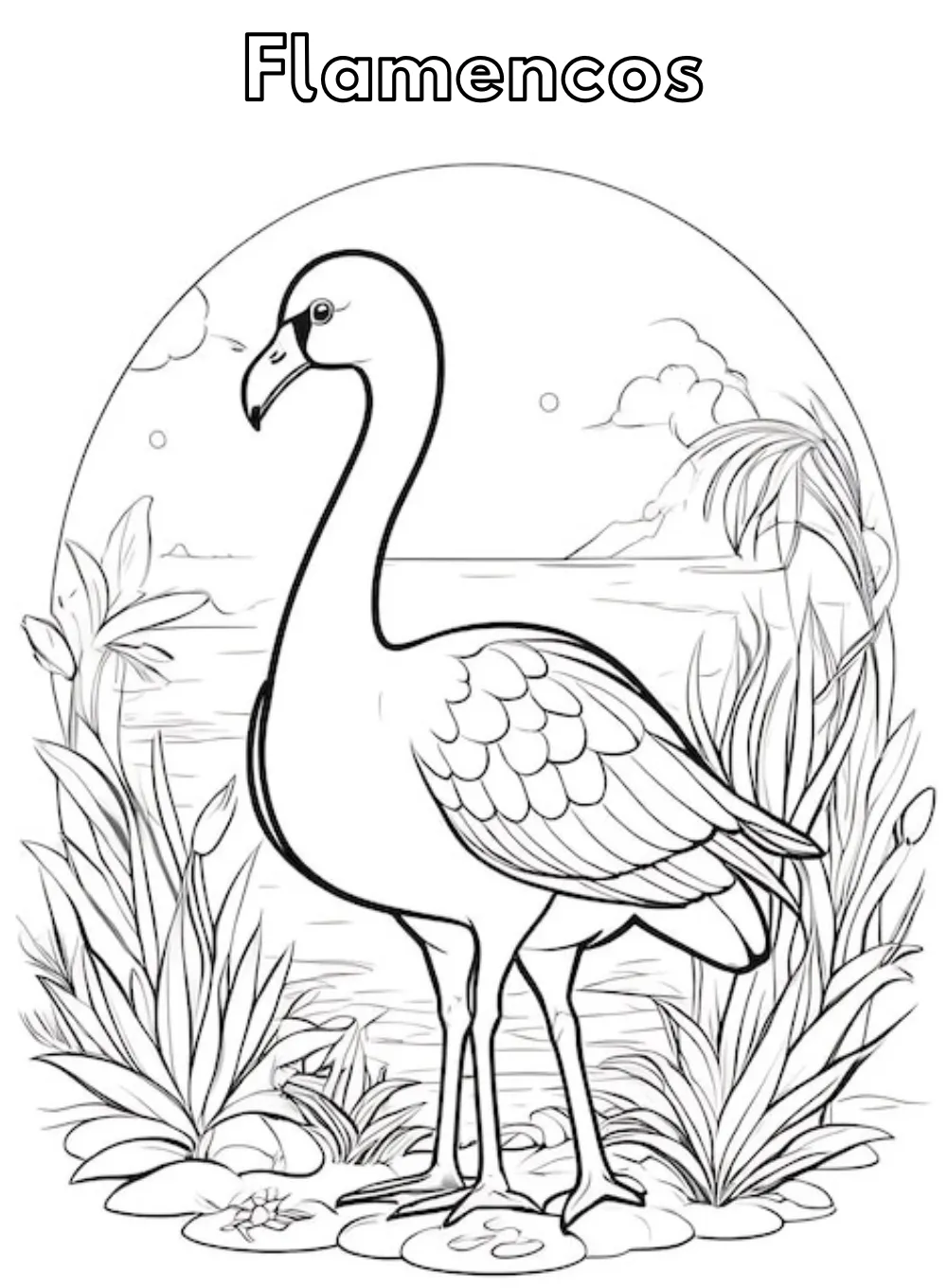 Dibujos para colorear e imprimir Flamingo