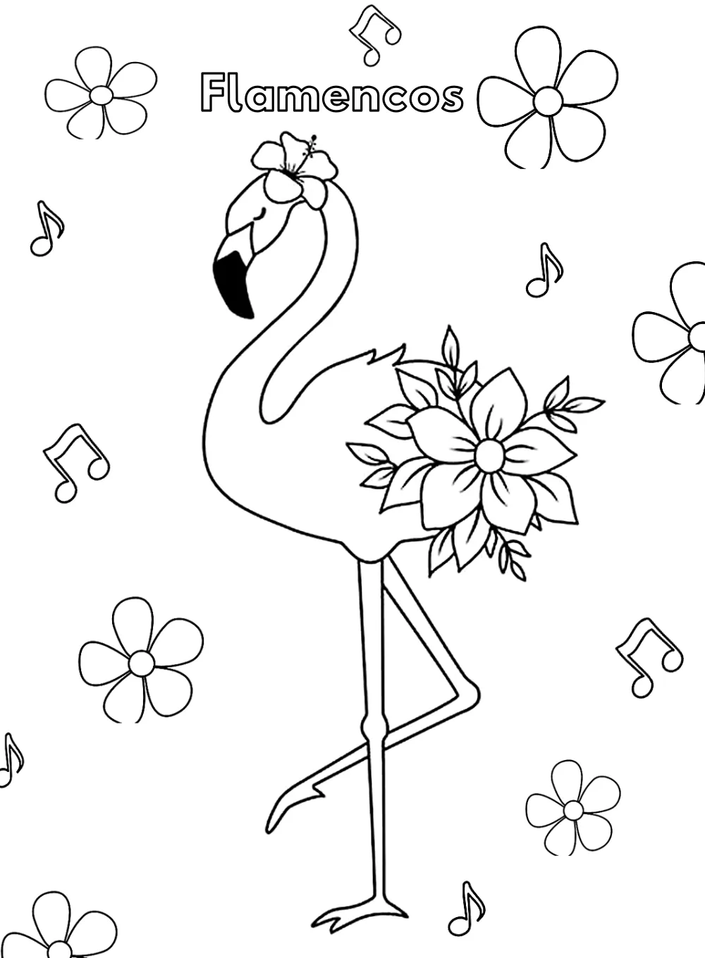 Dibujos para colorear e imprimir Flamingo