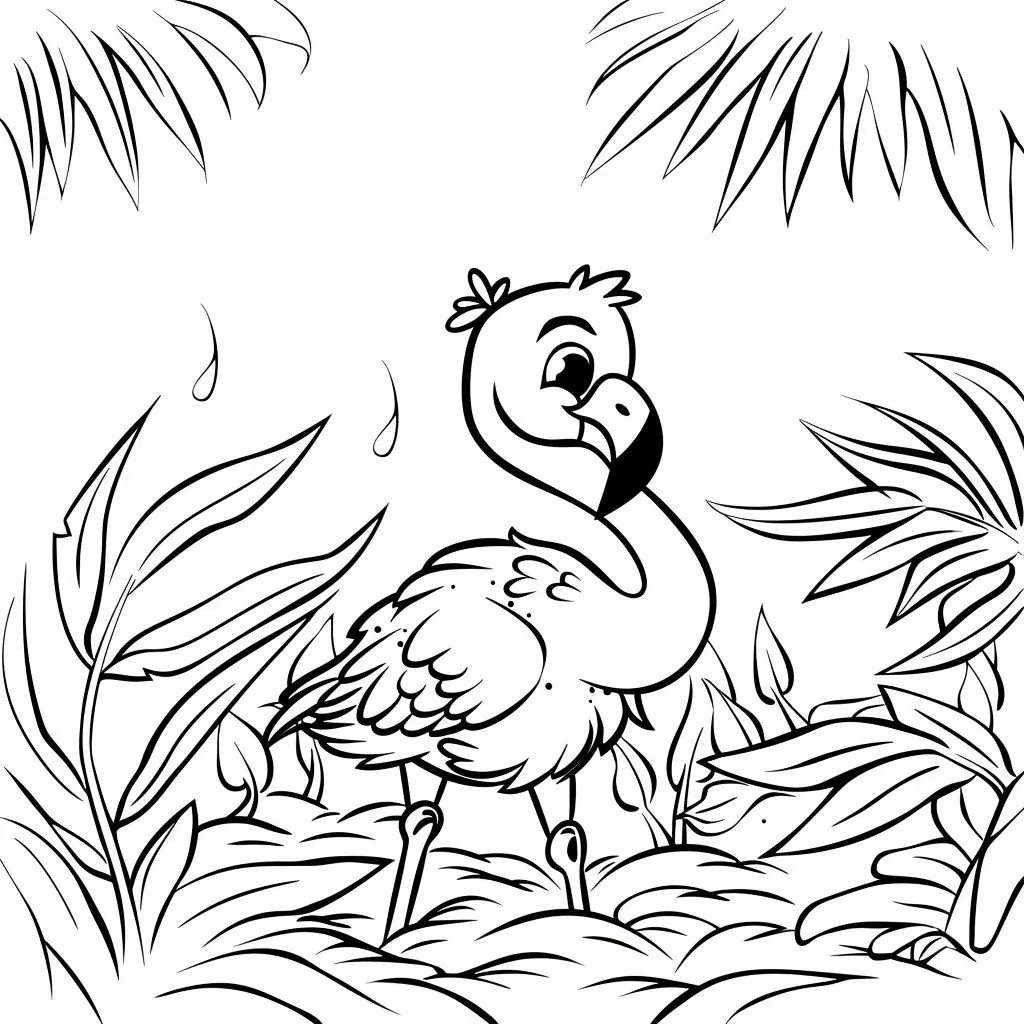 Dibujos para colorear e imprimir Flamingo