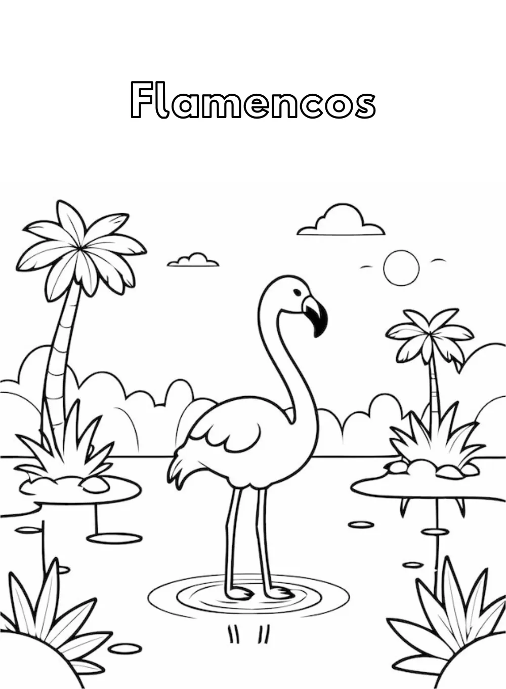 Dibujos para colorear e imprimir Flamingo