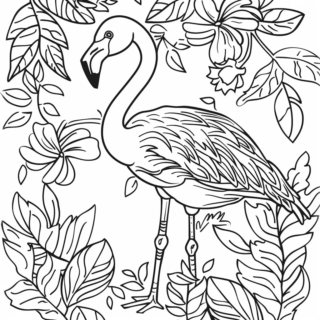 Dibujos para colorear e imprimir Flamingo