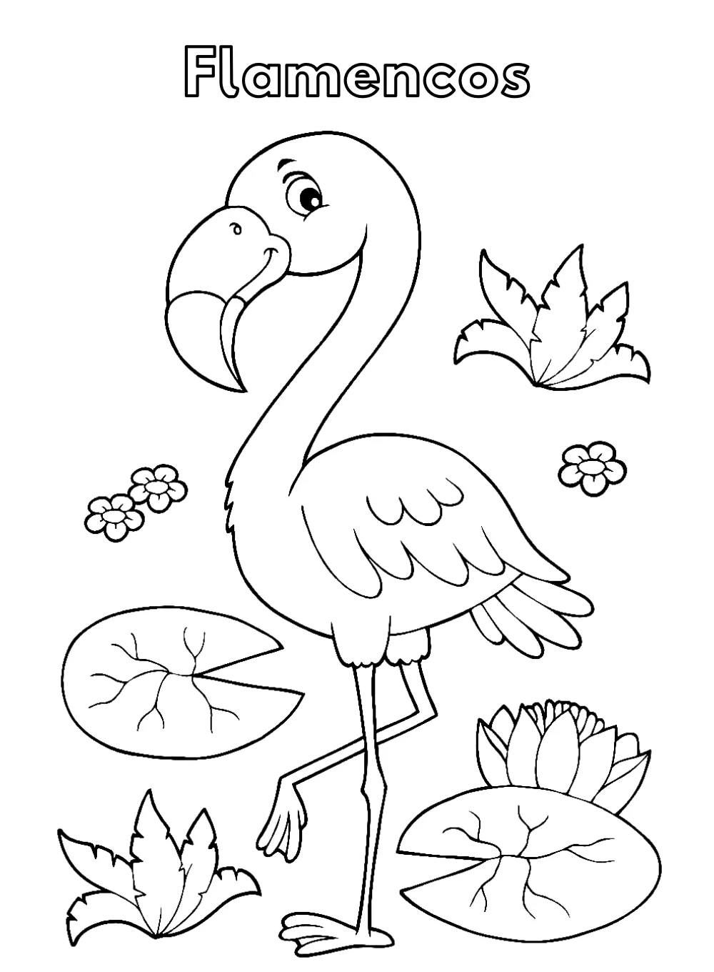 Dibujos para colorear e imprimir Flamingo