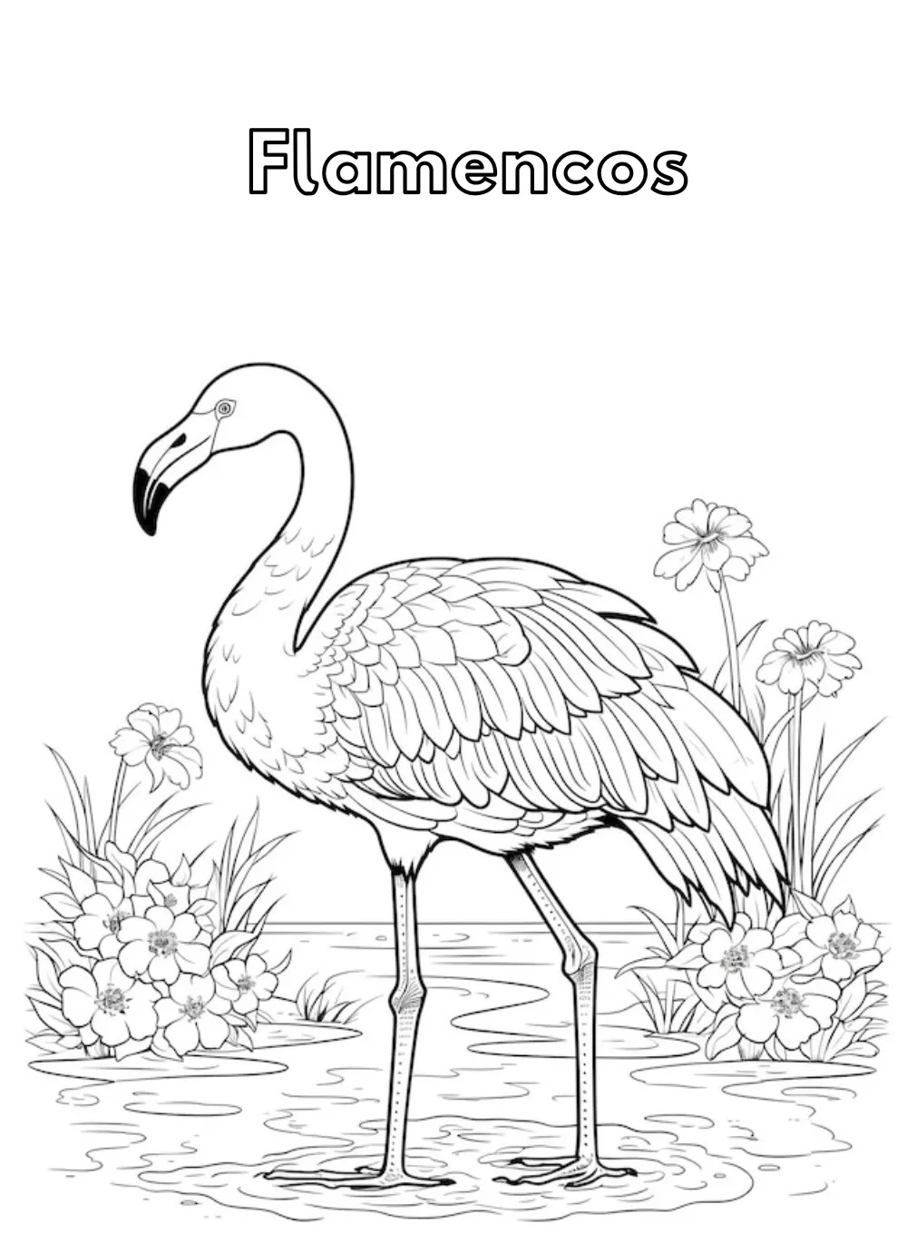 Dibujos para colorear e imprimir Flamingo