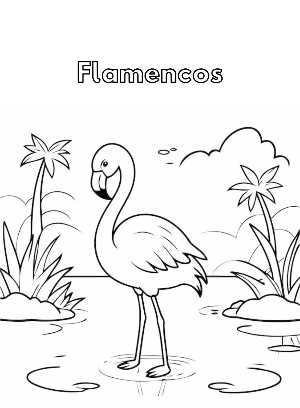 Dibujos para colorear e imprimir Flamingo