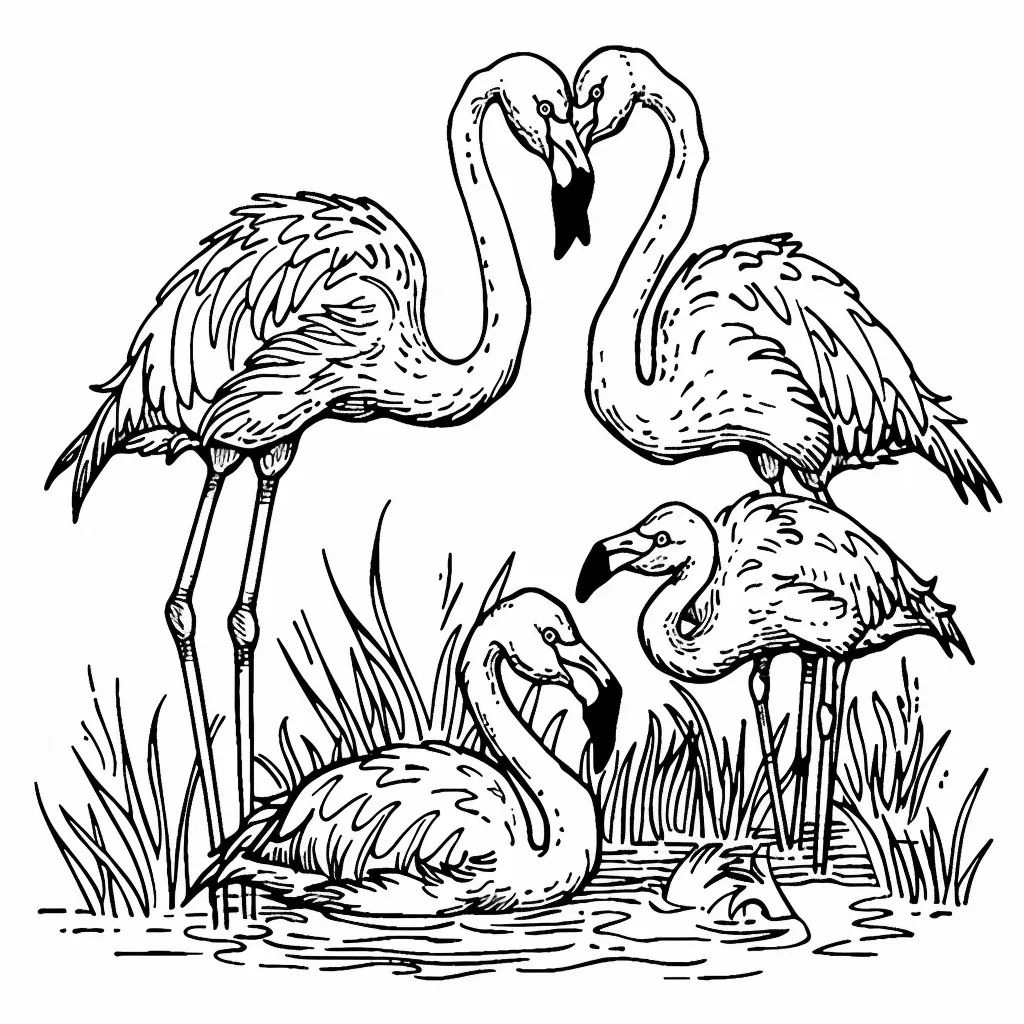 Dibujos para colorear e imprimir Flamingo