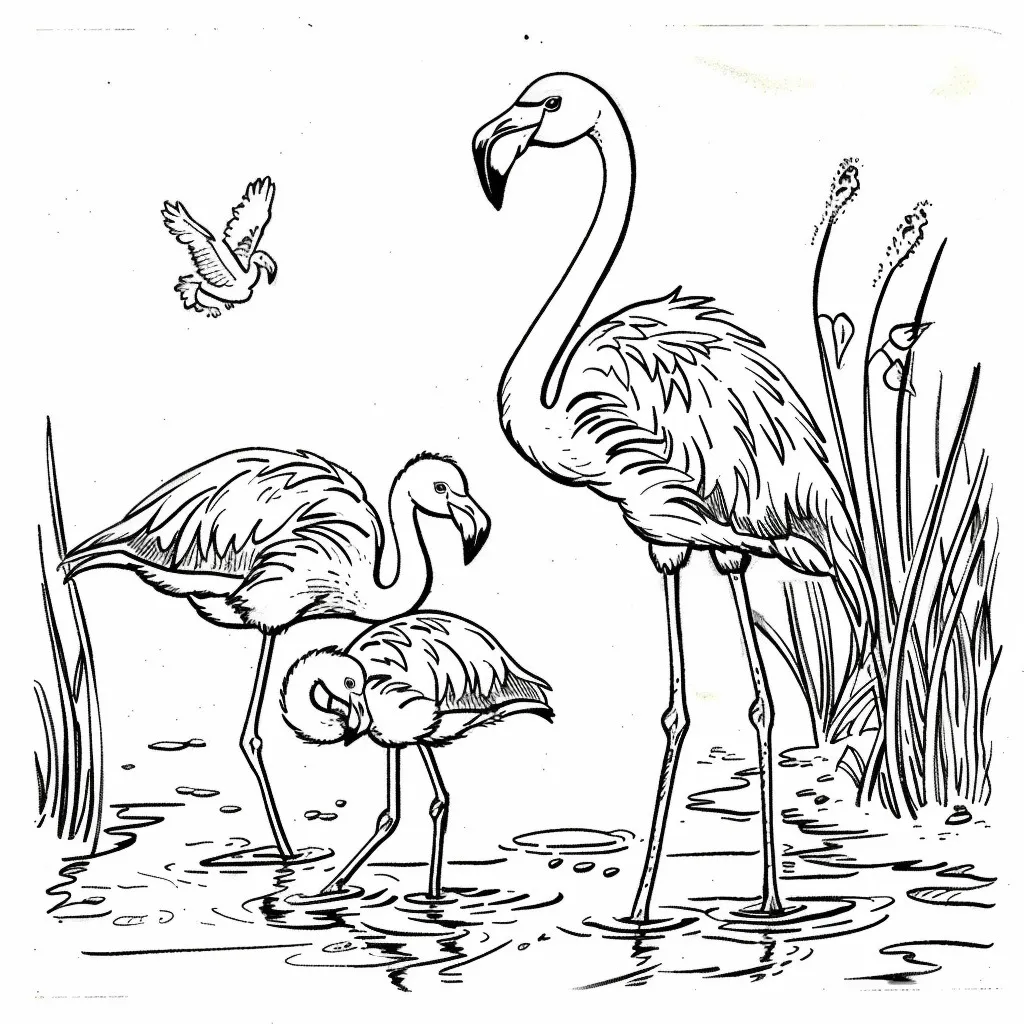 Dibujos para colorear e imprimir Flamingo