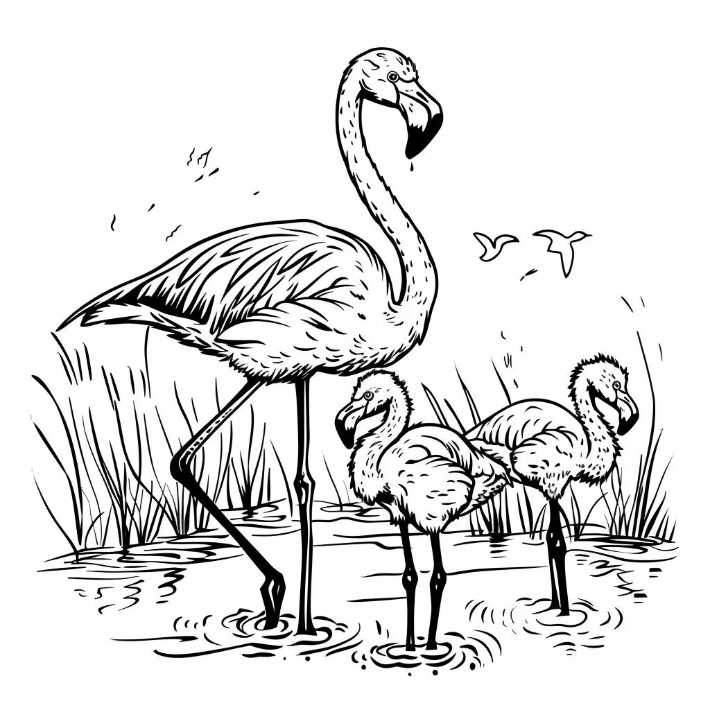 Dibujos para colorear e imprimir Flamingo