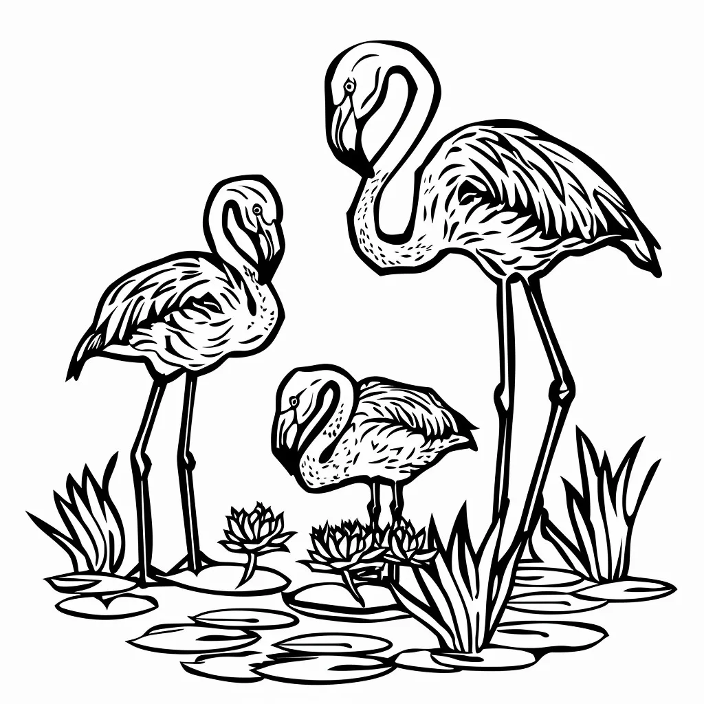 Dibujos para colorear e imprimir Flamingo