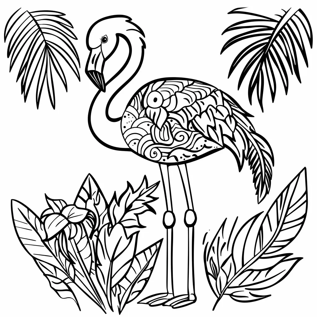 Dibujos para colorear e imprimir Flamingo