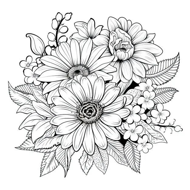 Dibujos para colorear e imprimir Flowers