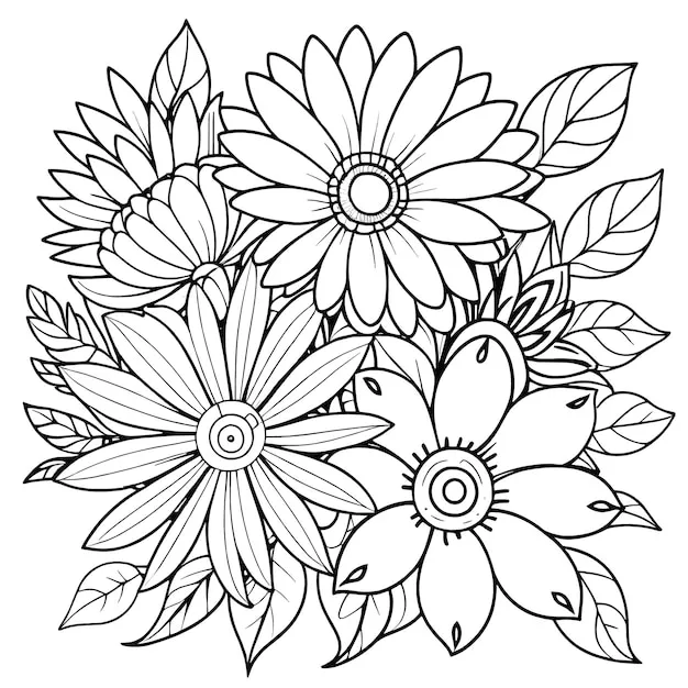 Dibujos para colorear e imprimir Flowers