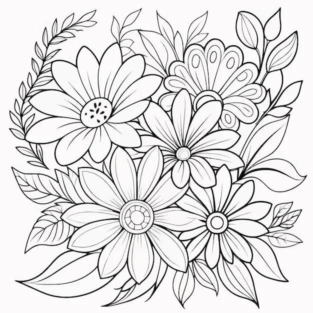 Dibujos para colorear e imprimir Flowers