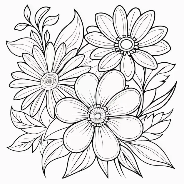 Dibujos para colorear e imprimir Flowers