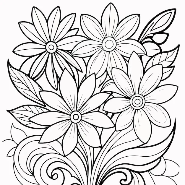 Dibujos para colorear e imprimir Flowers