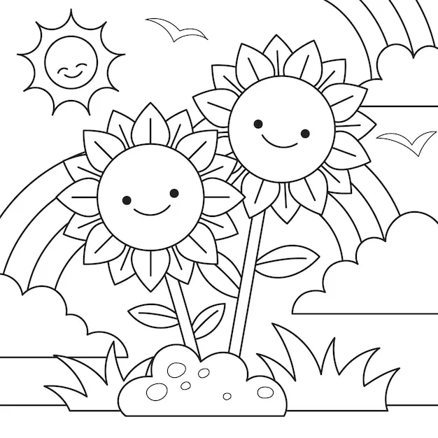 Dibujos para colorear e imprimir Flowers