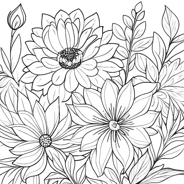 Dibujos para colorear e imprimir Flowers