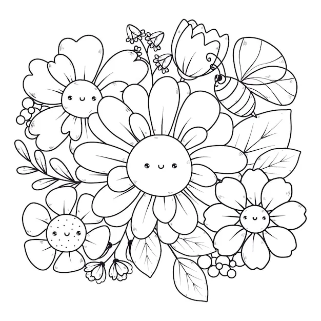 Dibujos para colorear e imprimir Flowers