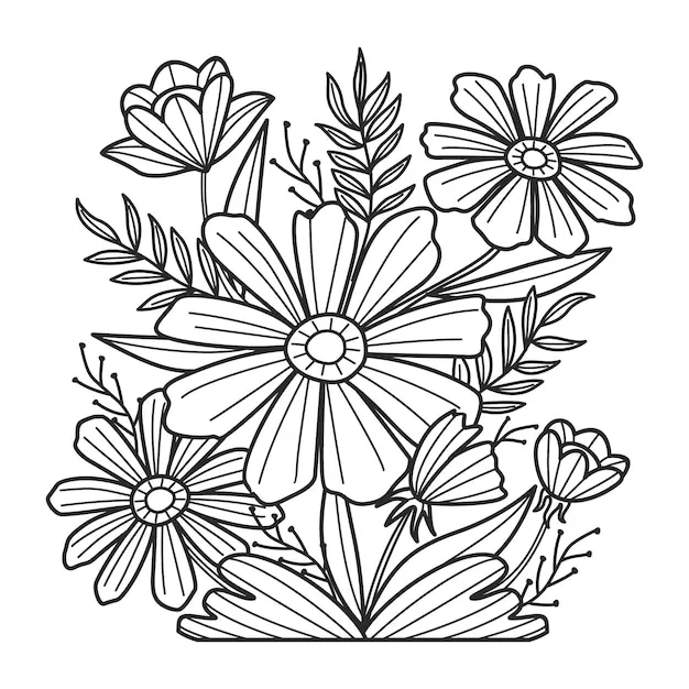 Dibujos para colorear e imprimir Flowers