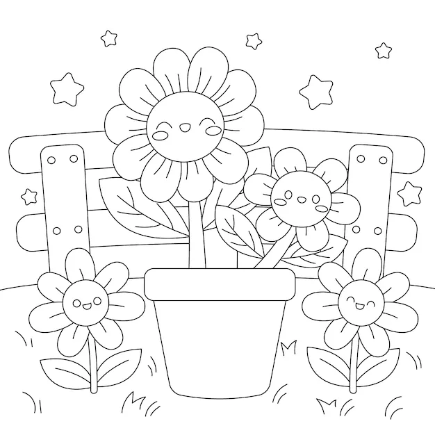 Dibujos para colorear e imprimir Flowers