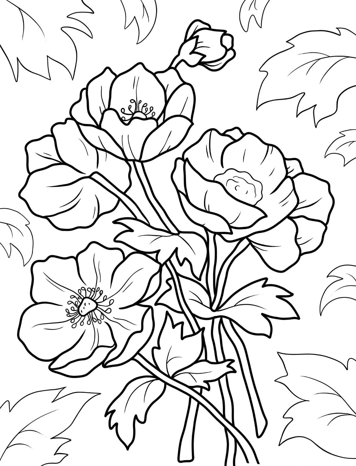 Dibujos para colorear e imprimir Flowers